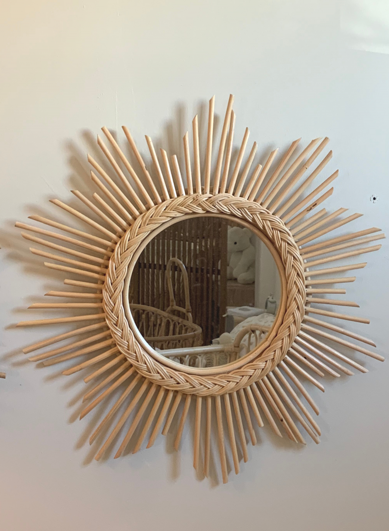 RE-COLLECTION - Miroir soleil en rotin MATAHARI-NATUREL