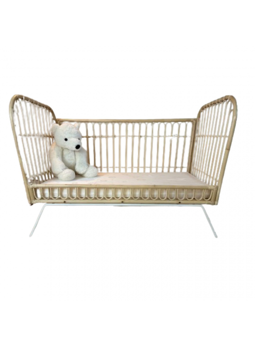 Lit bébé en rotin et métal 60x120 cm JAVA – lesjuliettesparis