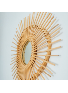 Miroir ovale en rotin naturel 75cm MATA