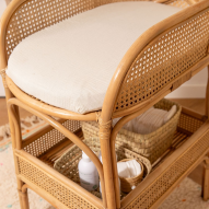 Table à langer rotin et cannage avec matelas enduits de la gamme ALMA