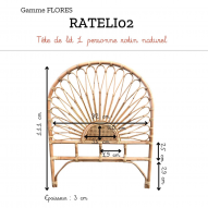 Tête de lit rotin 90cm Flores