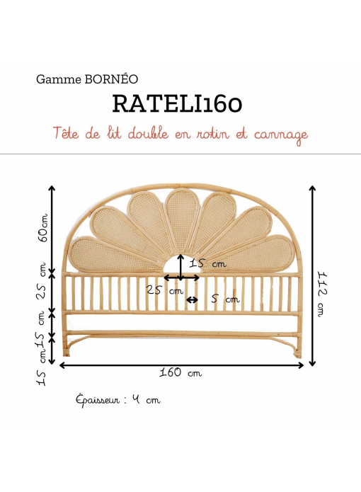 Tête de lit 160cm BORNEO