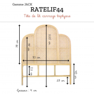 Tête de lit cannage triptyque JACK