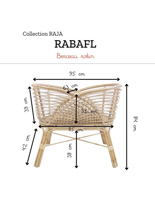 Berceau pour bébé en rotin naturel