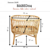 Berceau pour bébé en rotin naturel JAHE