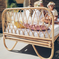 Lit banquette en rotin naturel pour enfant