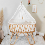 Berceau bébé en rotin naturel avec flèche de lit JUNE