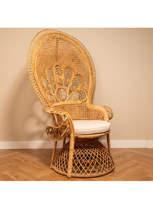 Fauteuil Peacock en rotin naturel