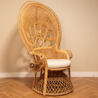 Fauteuil Peacock en rotin naturel