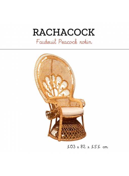 Fauteuil Peacock en rotin naturel