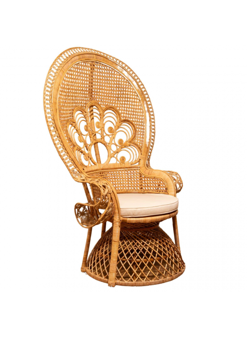 Fauteuil Peacock en rotin naturel