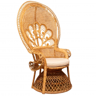 Fauteuil Peacock en rotin naturel