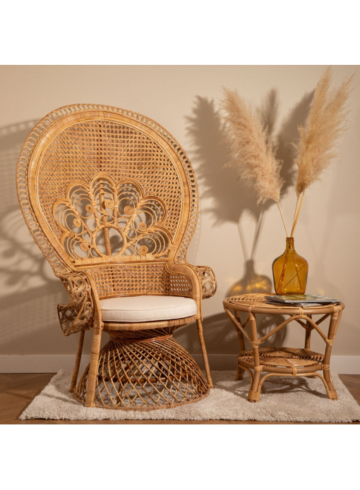 Fauteuil Peacock en rotin naturel