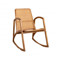 Rocking-chair en bois de mindy et cannage - RINCA