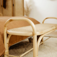 Banc et bout de lit en rotin naturel et cannage grand modèle 90cm JACK