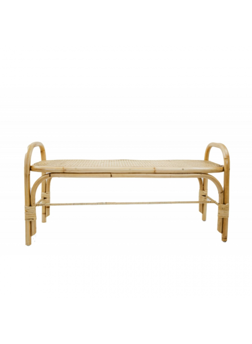 Banc et bout de lit en rotin naturel et cannage grand modèle 90cm JACK