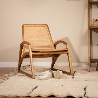 Fauteuil en bois et cannage RINCA