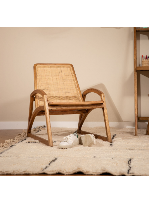 Fauteuil en bois et cannage