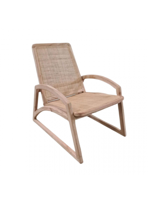 Fauteuil en bois et cannage