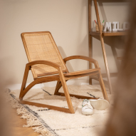 Fauteuil en bois et cannage