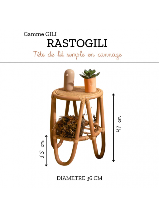 Tabouret en rotin et cannage naturel