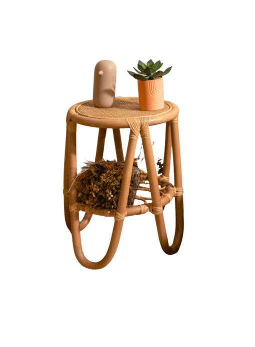 Tabouret en rotin et cannage naturel