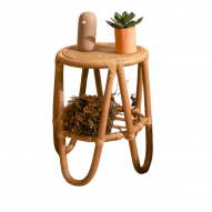 Tabouret en rotin et cannage naturel