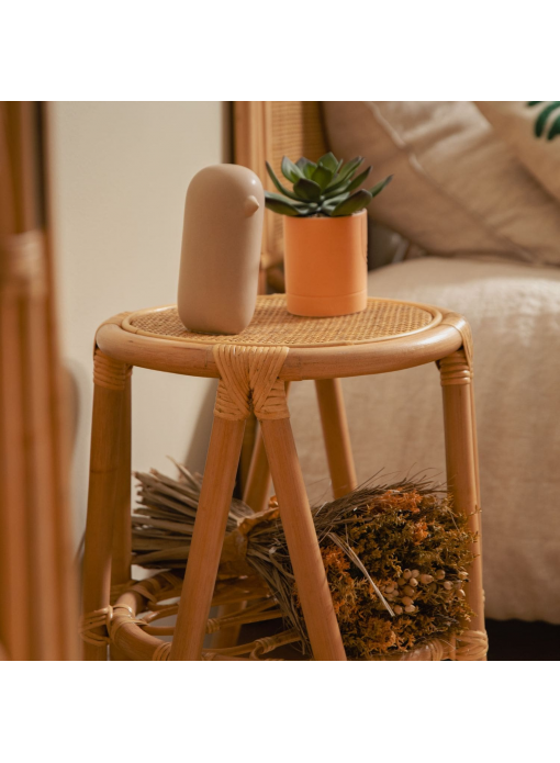 Tabouret en rotin et cannage naturel