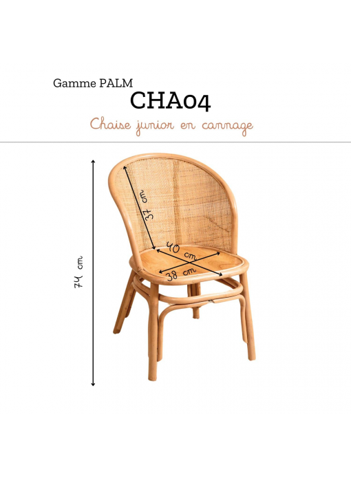 Fauteuil junior rotin et cannage naturel