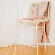 Tabouret junior en rotin naturel JAVA BLANC