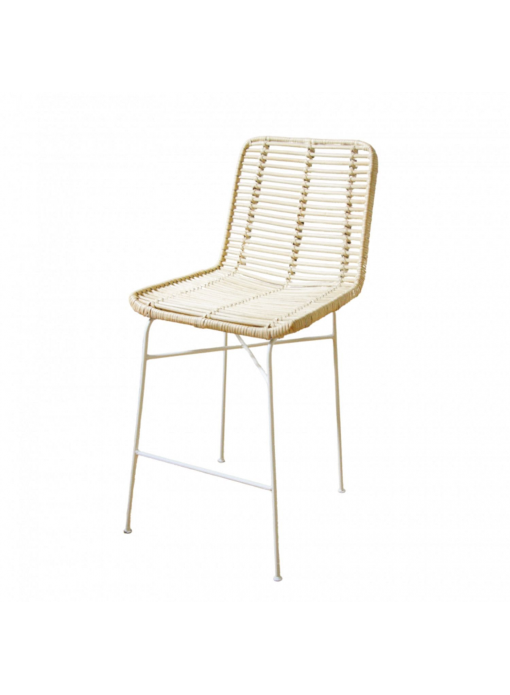 Tabouret junior en rotin naturel JAVA BLANC