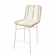 Tabouret junior en rotin naturel JAVA BLANC