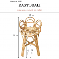 Tabouret enfant en rotin BALI