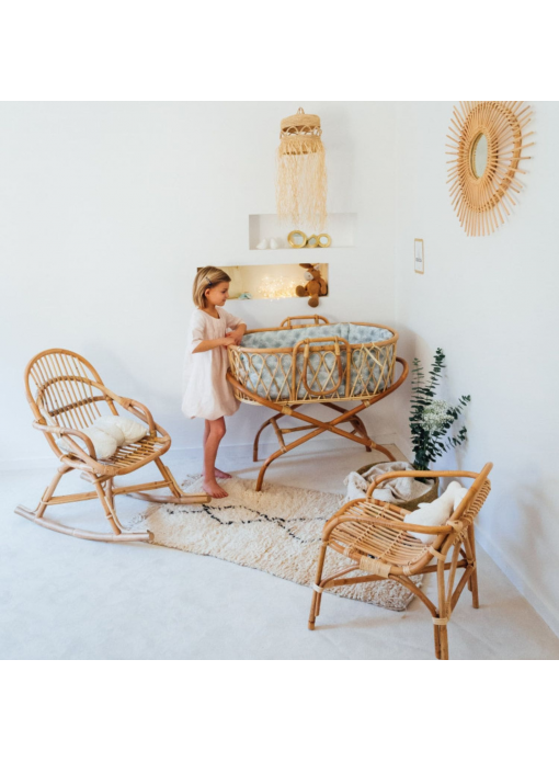 Rocking-chair enfant en rotin naturel JUNE