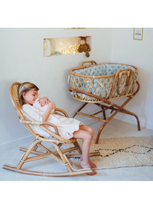 Rocking-chair enfant en rotin naturel JUNE