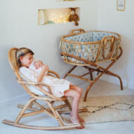 Rocking-chair enfant en rotin naturel JUNE