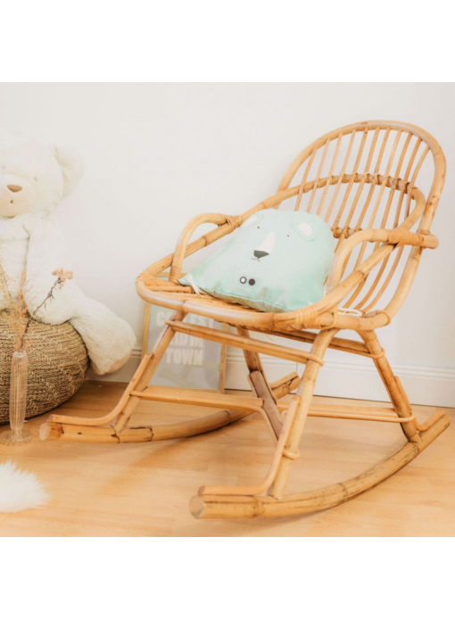 Rocking-chair enfant en rotin naturel JUNE