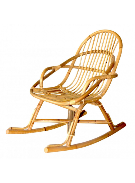 Rocking-chair enfant en rotin naturel JUNE