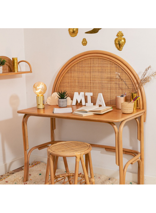 Bureau / coiffeuse en rotin et cannage naturel