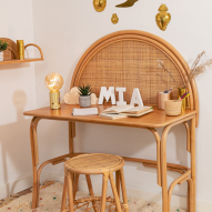 Bureau / coiffeuse en rotin et cannage naturel