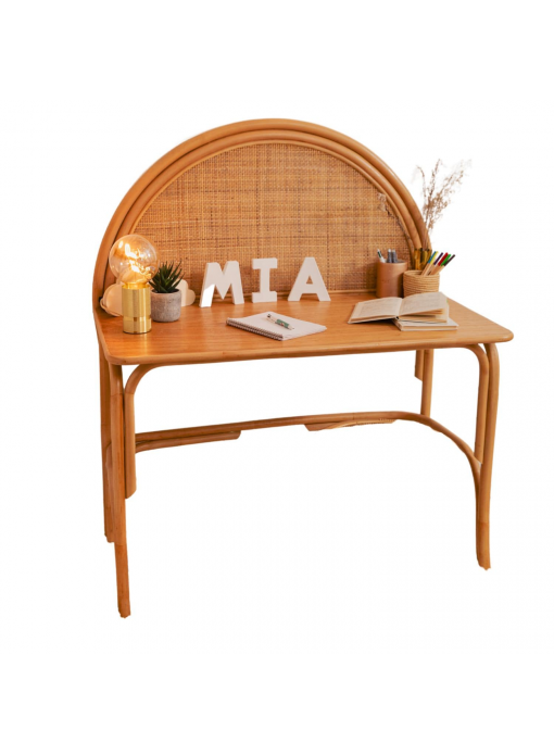 Bureau / coiffeuse en rotin et cannage naturel