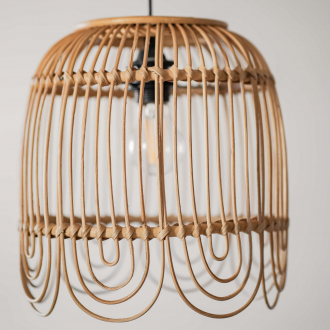 Suspension en rotin naturel de 25cm, disponible en 2 tailles, JUNE