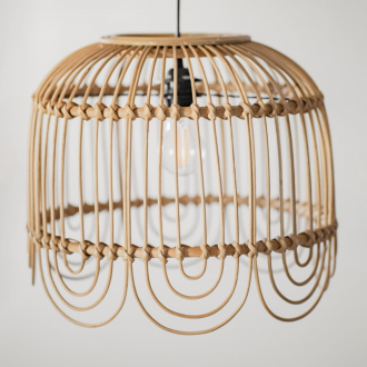 Suspension rotin naturel, disponible en 2 tailles, JUNE