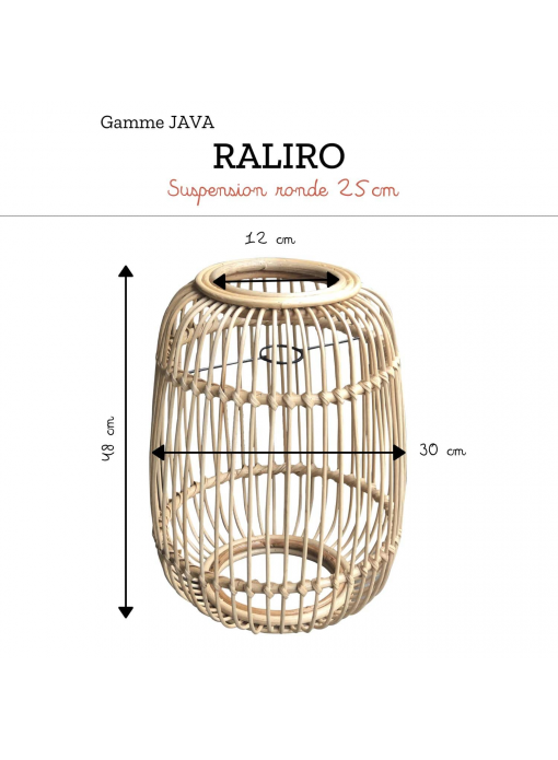 Suspension ronde 25cm JAVA