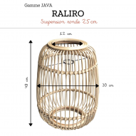 Suspension ronde 25cm JAVA