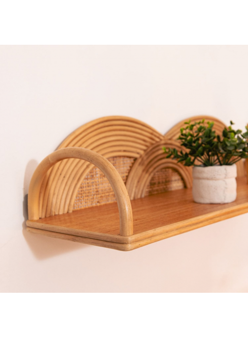 Etagère murale rotin et cannage naturel 70CM - GILI