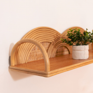 Etagère murale rotin et cannage naturel 70CM - GILI