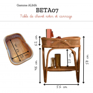 Chevet/ table appoint rotin et cannage naturel - ALMA