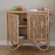 Commode en rotin et cannage naturel 85cm - PALM