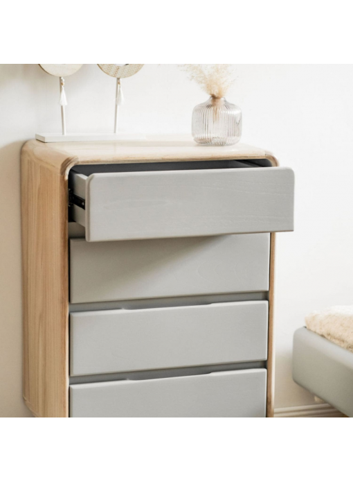 Commode en bois massif naturel et gris RÉTRO